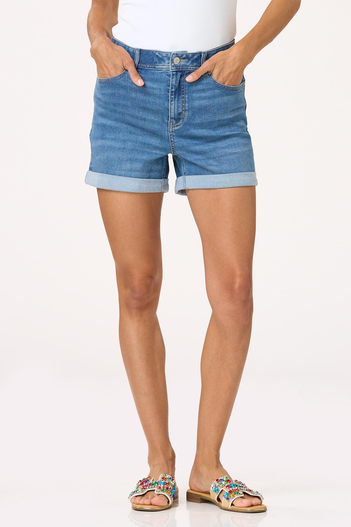 Rolled Superflex Denim Shorts