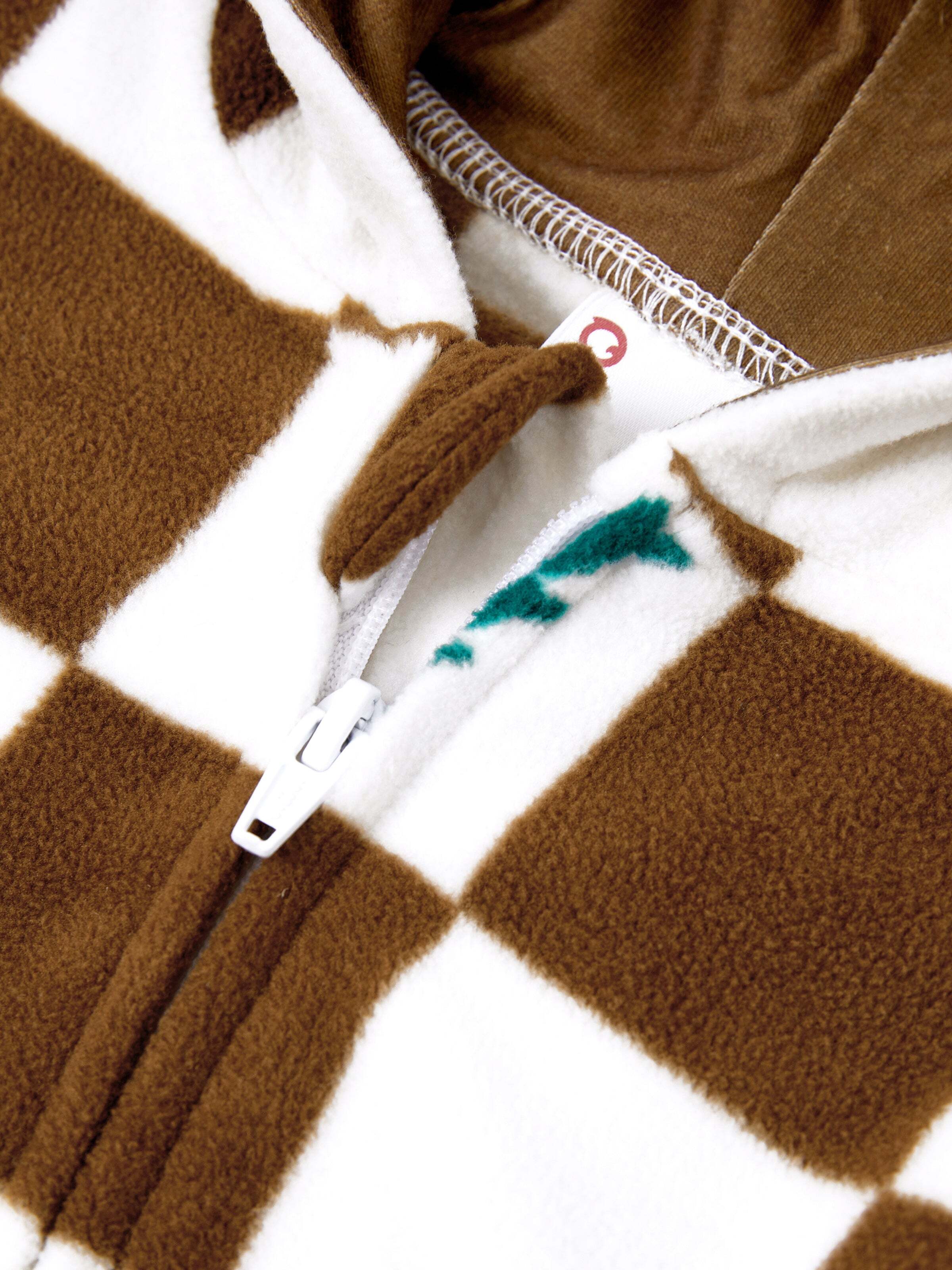 Christmas Onesies Matching Family Fleece Hoodie Pajamas Set Gingerbread Christmas-theme Plaid Print PJS with Christmas Socks Color block