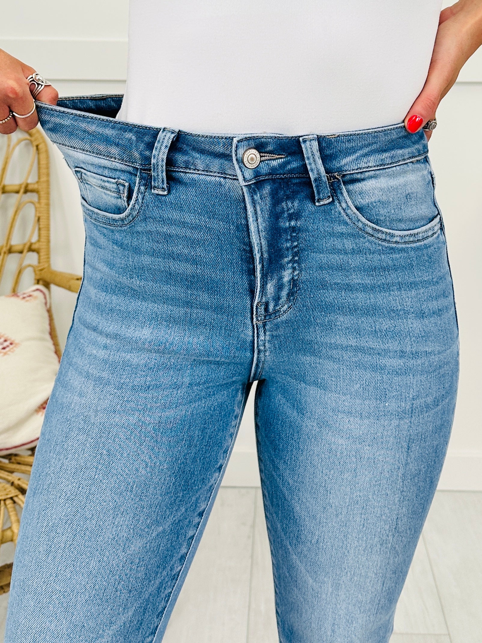 Severely Soft Tummy Control Cropped Kick Flare Jeans