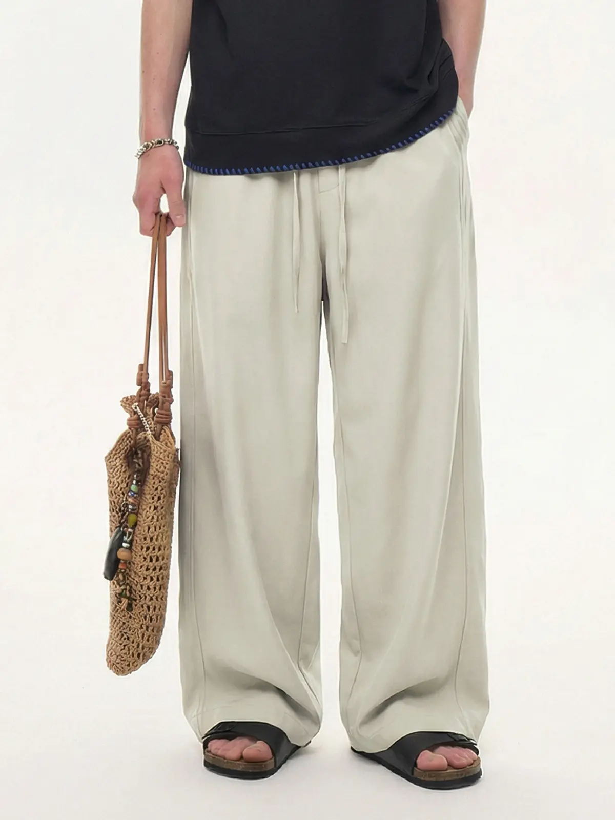 air conditioning pants, Ice Cooling Straight Pants, Unisex Lightweight Breathable Stretch Basic Plain All-Seasons Summer Casual Trousers