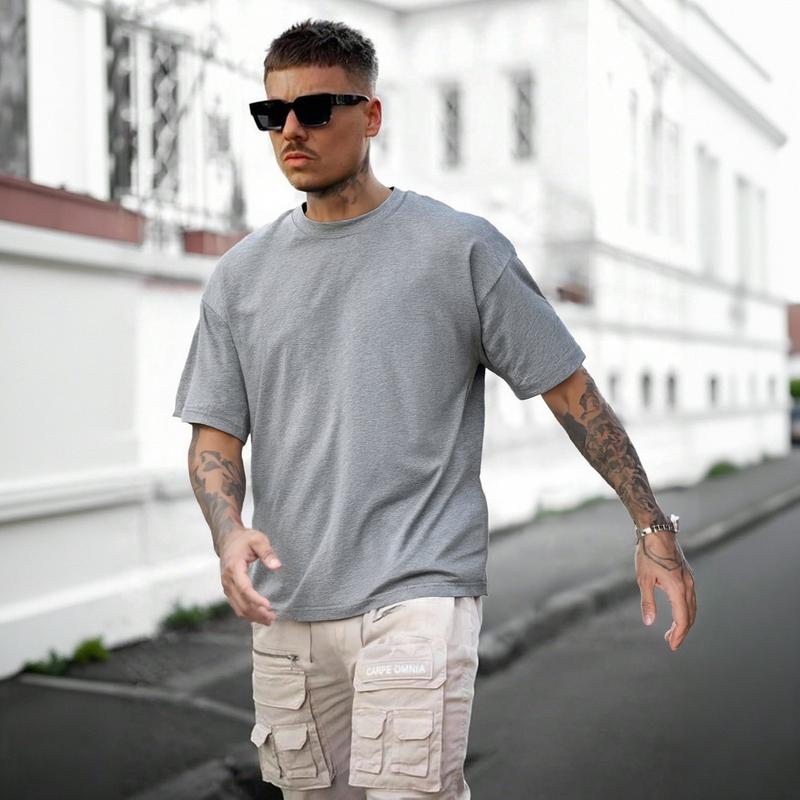 No Sagging! Heavyweight Oversized TShirts - Shape-Retaining, Thick Cotton, Strong Neckline & Premium Look Mens Tshirts Crewneck Tees for Summer & Spring