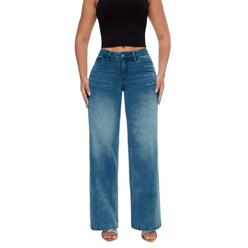 Jeans for Women Mid-Low Rise Stretch Baggy