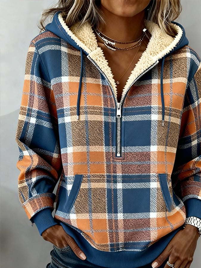 Women'S Casual Loose Color-Blocked Sweatshirt