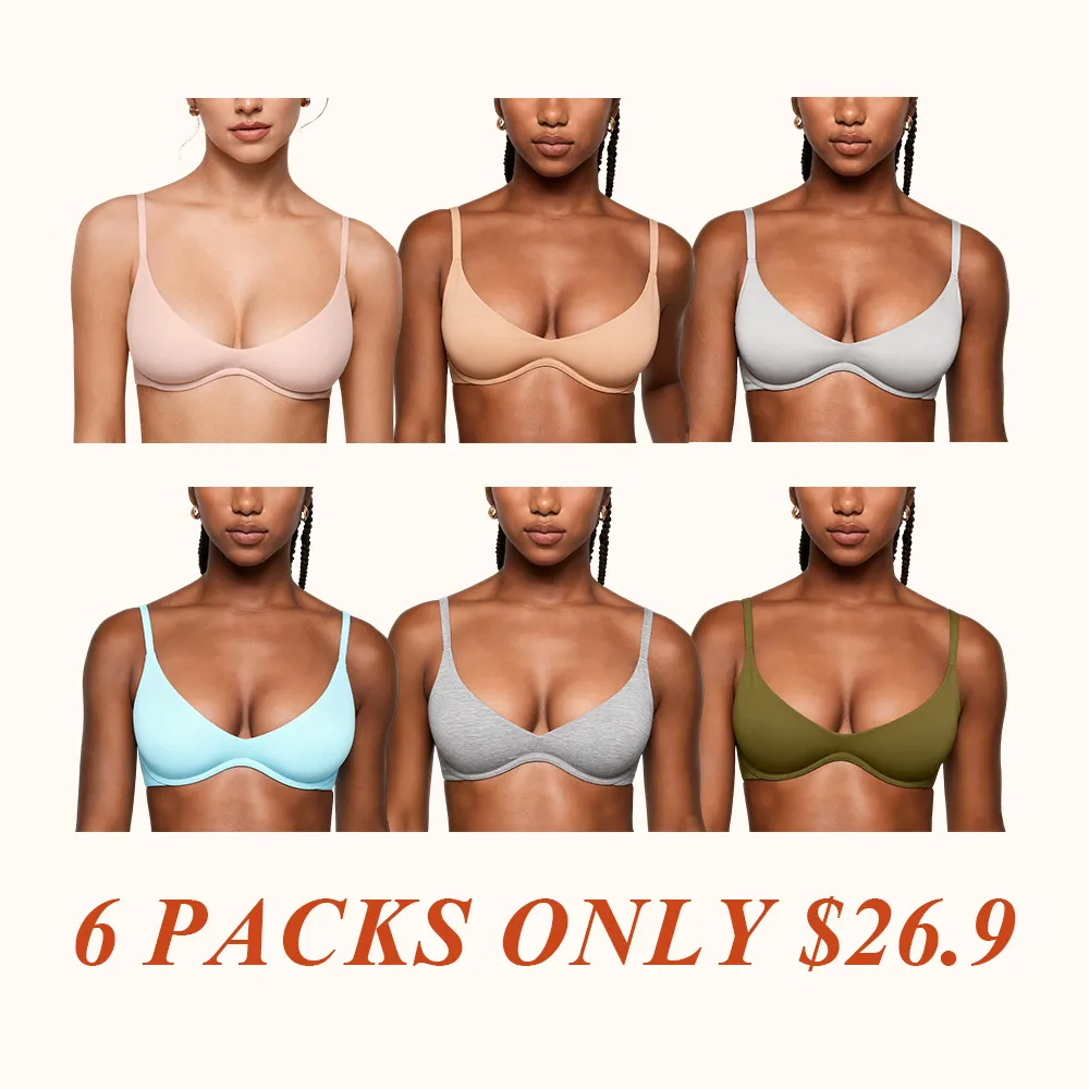 Women's Inbarely Plus Plunge Bra - Unlined Underwire Sexy Demi Balconette Bras
