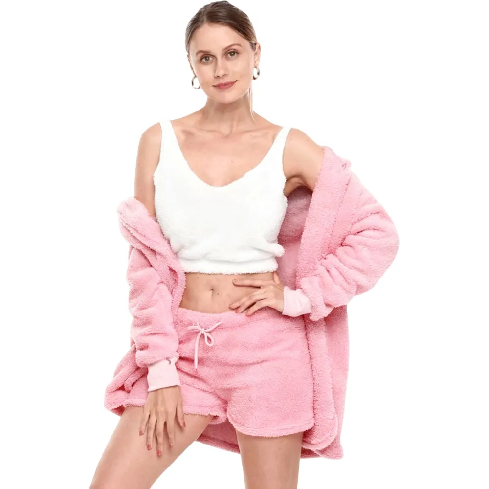 Women's Sherpa Fleece 3-Piece Cozy Loungewear Set