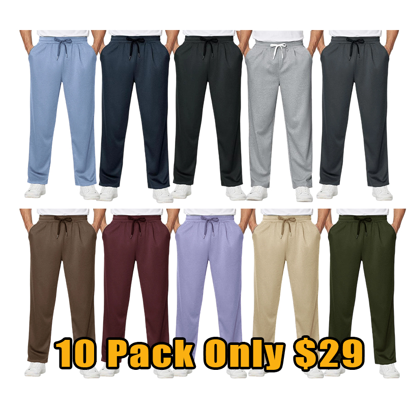 Men’s Relaxed Drawstring Casual Pants Set (4-Pack)