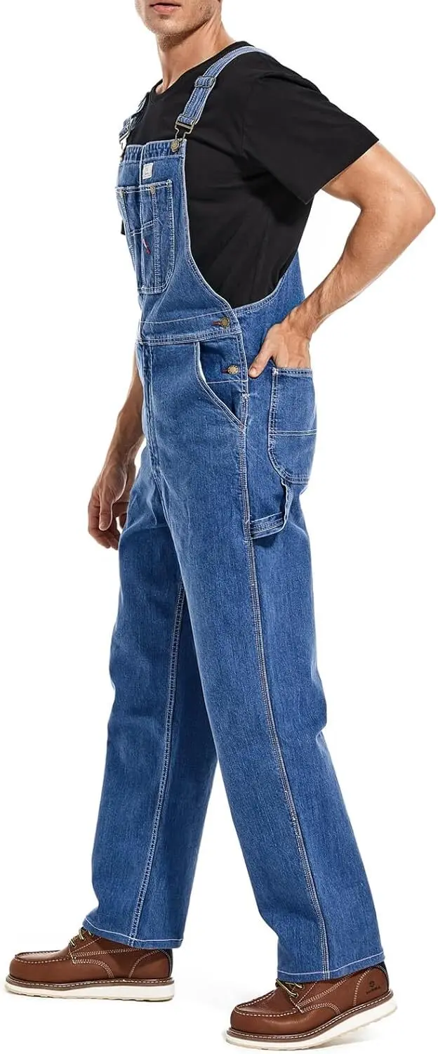 🔥Men's 4-Pack Flex Denim Bib Overalls — Adjustable & Utility Ready