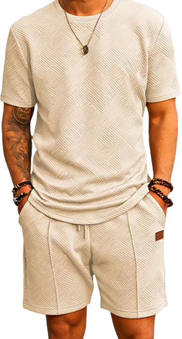 Men’s 2-Piece Summer Outfit Set – Breathable T-Shirt & Shorts Tracksuit with Pockets, Casual Athletic Matching Set