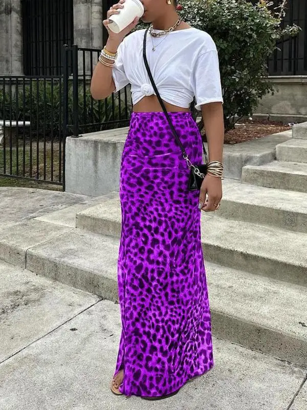 Women's Leopard Print High Waist Bodycon Skirt