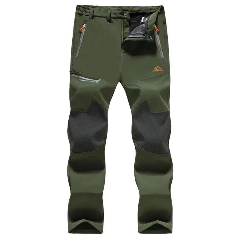 Men's winter fleece-lined ski pants