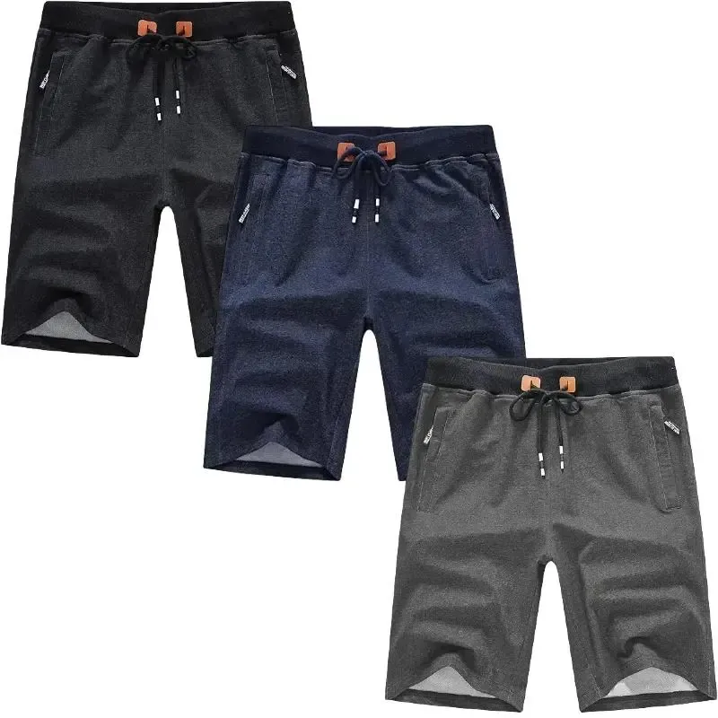 9PACK-Men'S Summer Casual Shorts With Zipper Pockets