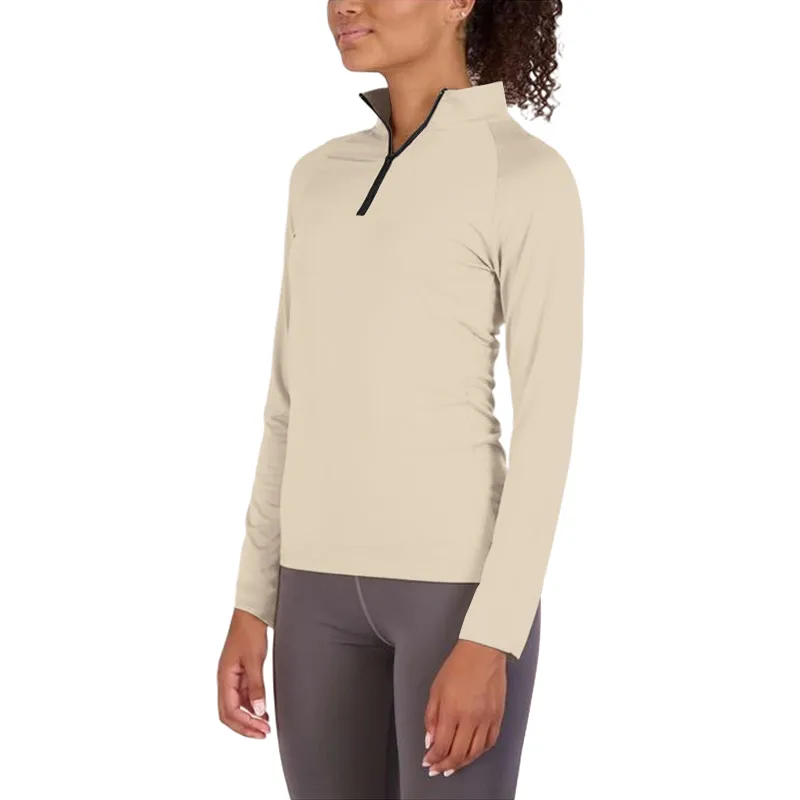 Womens Dry-Fit Long Sleeve Quarter Zip & Full Zip Up Hoodie Workout Jacket (Available in Plus)