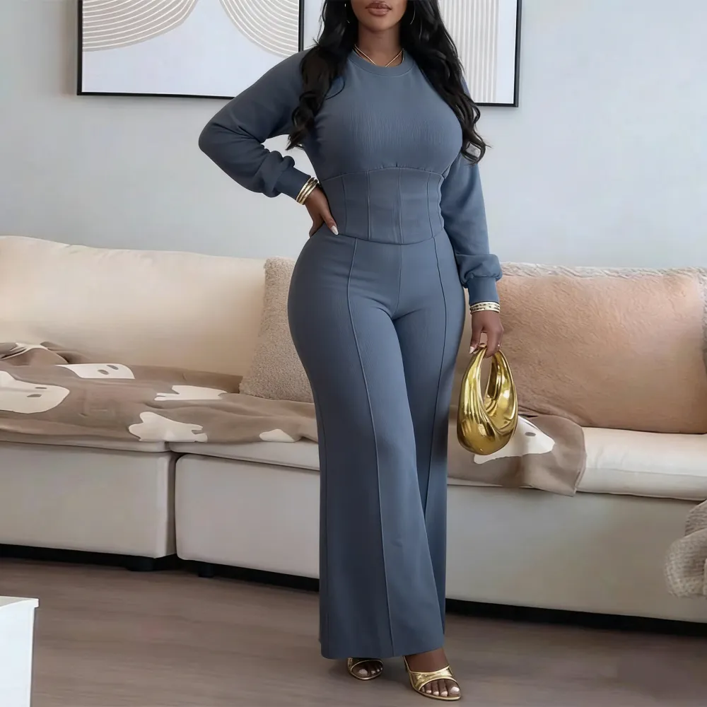 Women's Casual Seam Design Sweatpants Set