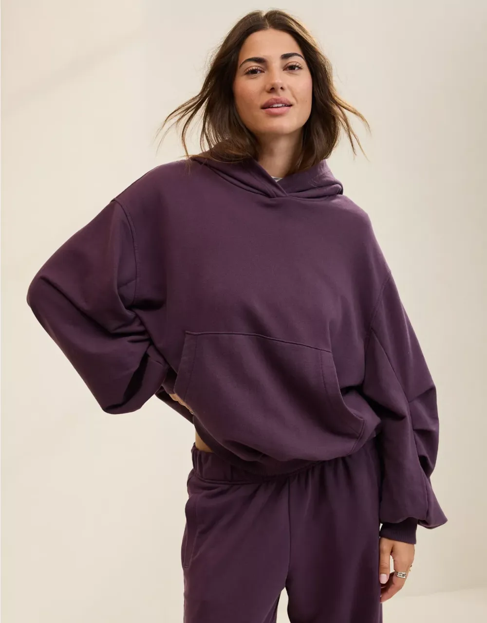 Comfy Drape Fleece Sweatshirt Set
