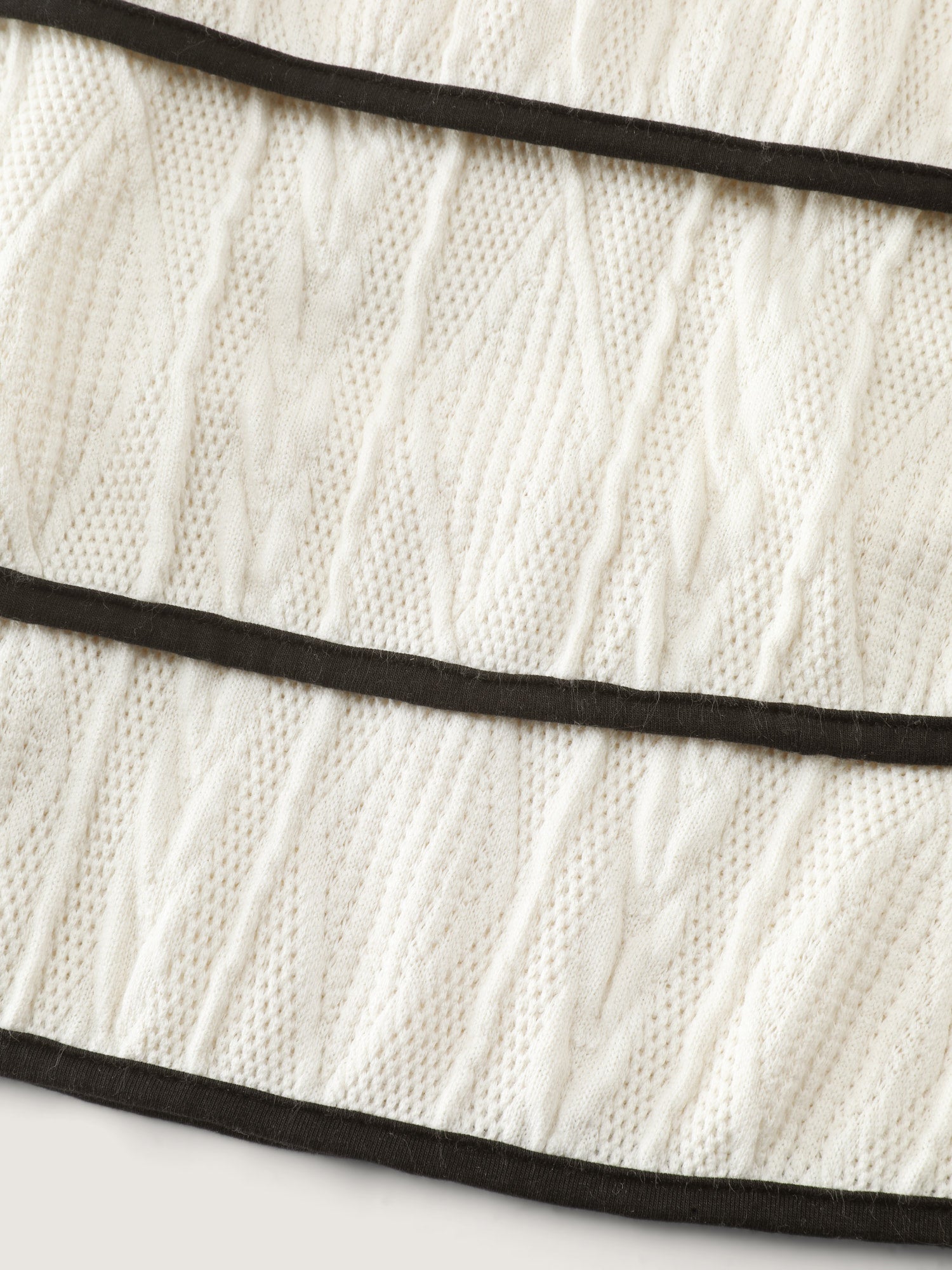 Textured Layered Hem Color Contrast Mini Dress