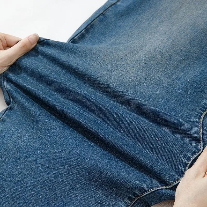 Women's Wide Leg Jeans High Waisted Stretchy Jeans Straight Leg Loose Fit Zimbaplatinum Ankle Denim Pants