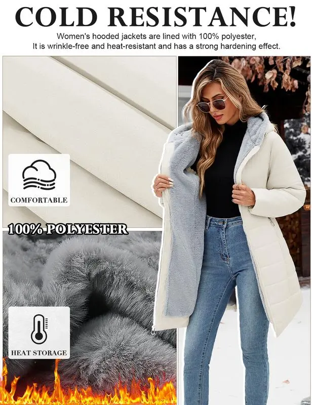 Women's winter windproof and warm slim-fit down jacket