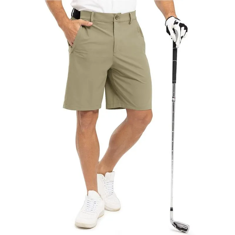Men's Fashion 9'' Golf Work Shorts Stretch Waistband Quick-Dry Fit Hiking Casual Business Dress Athletic