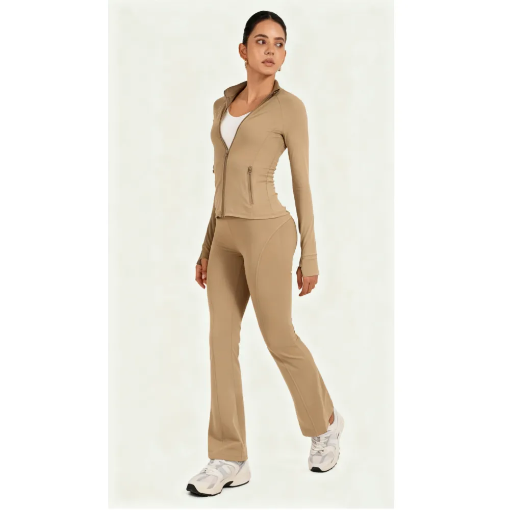 2PCS Slim-It BBL Jacket and Flare Leggings Daily Set