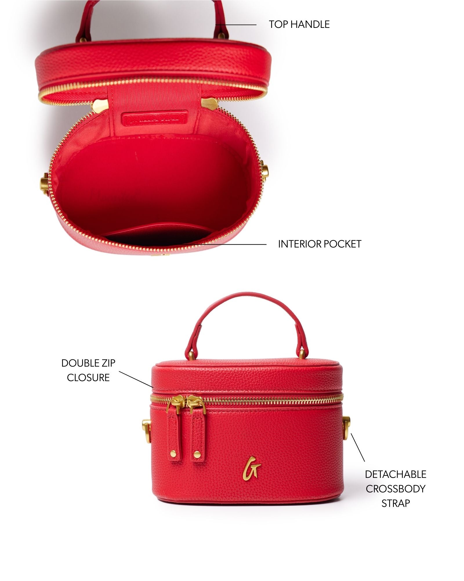 MINI PEBBLE VANITY BAG - RED