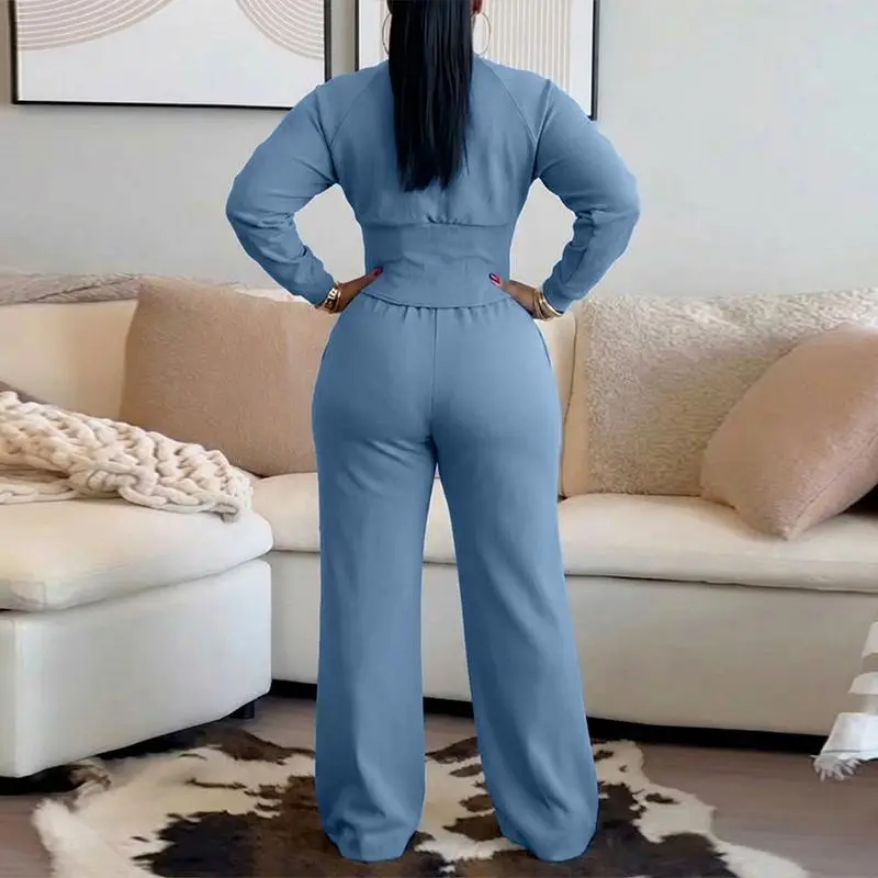 Women's Casual Seam Design Sweatpants Set