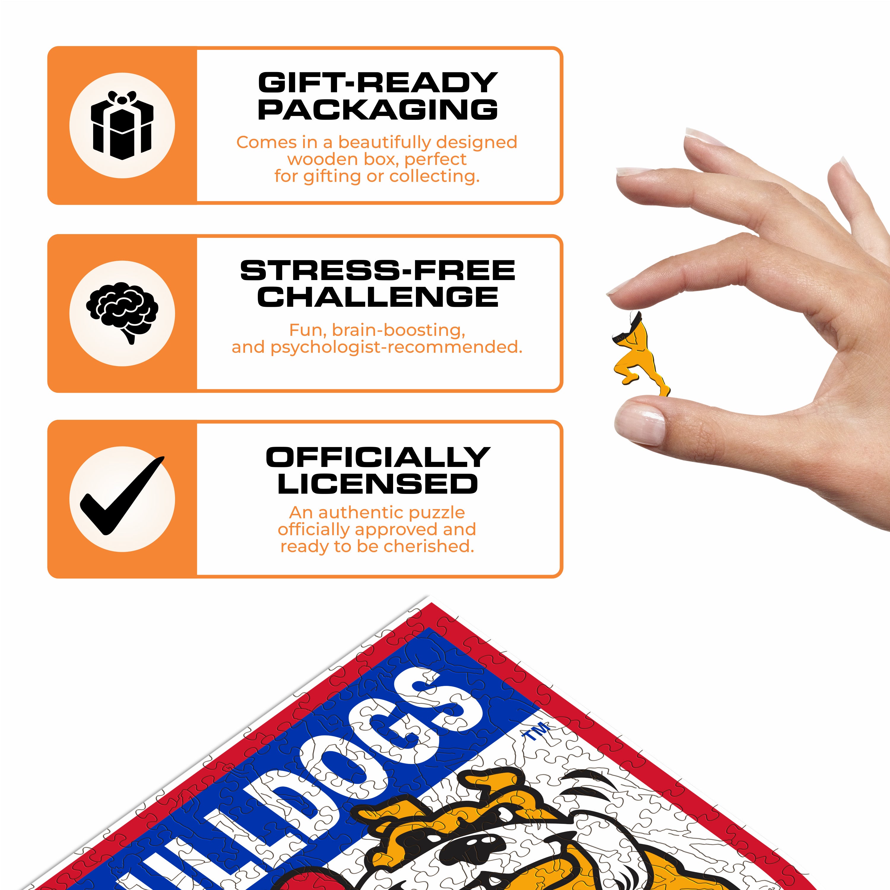 Western Bulldogs Retro Mascot - Wooden Puzzle