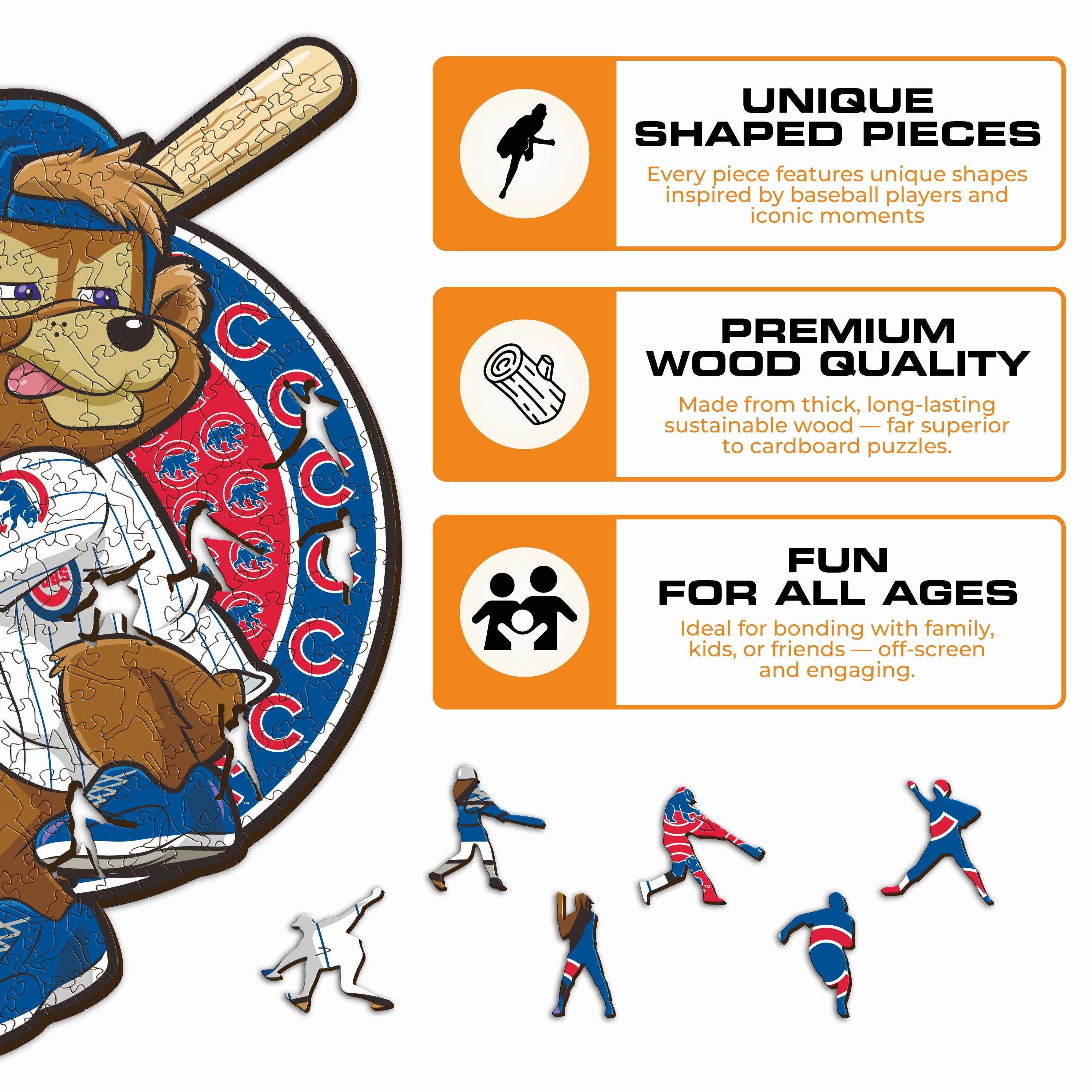 Chicago Cubs™ Mascot - Wooden Puzzle