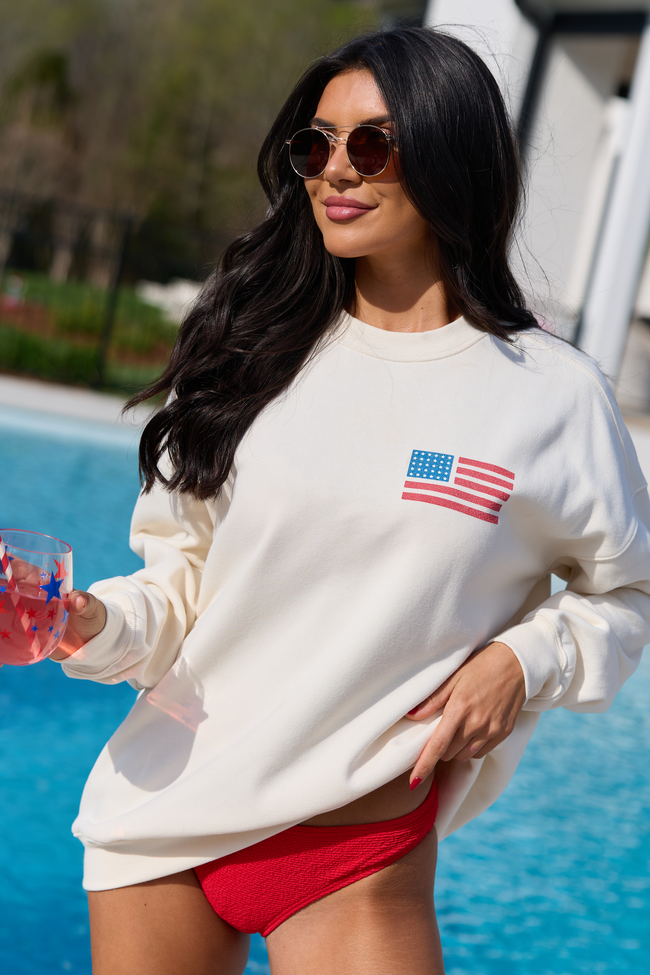 Live Free Cream Graphic Sweatshirt
