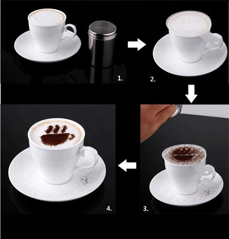 16PC Coffee-Latte Art Templates