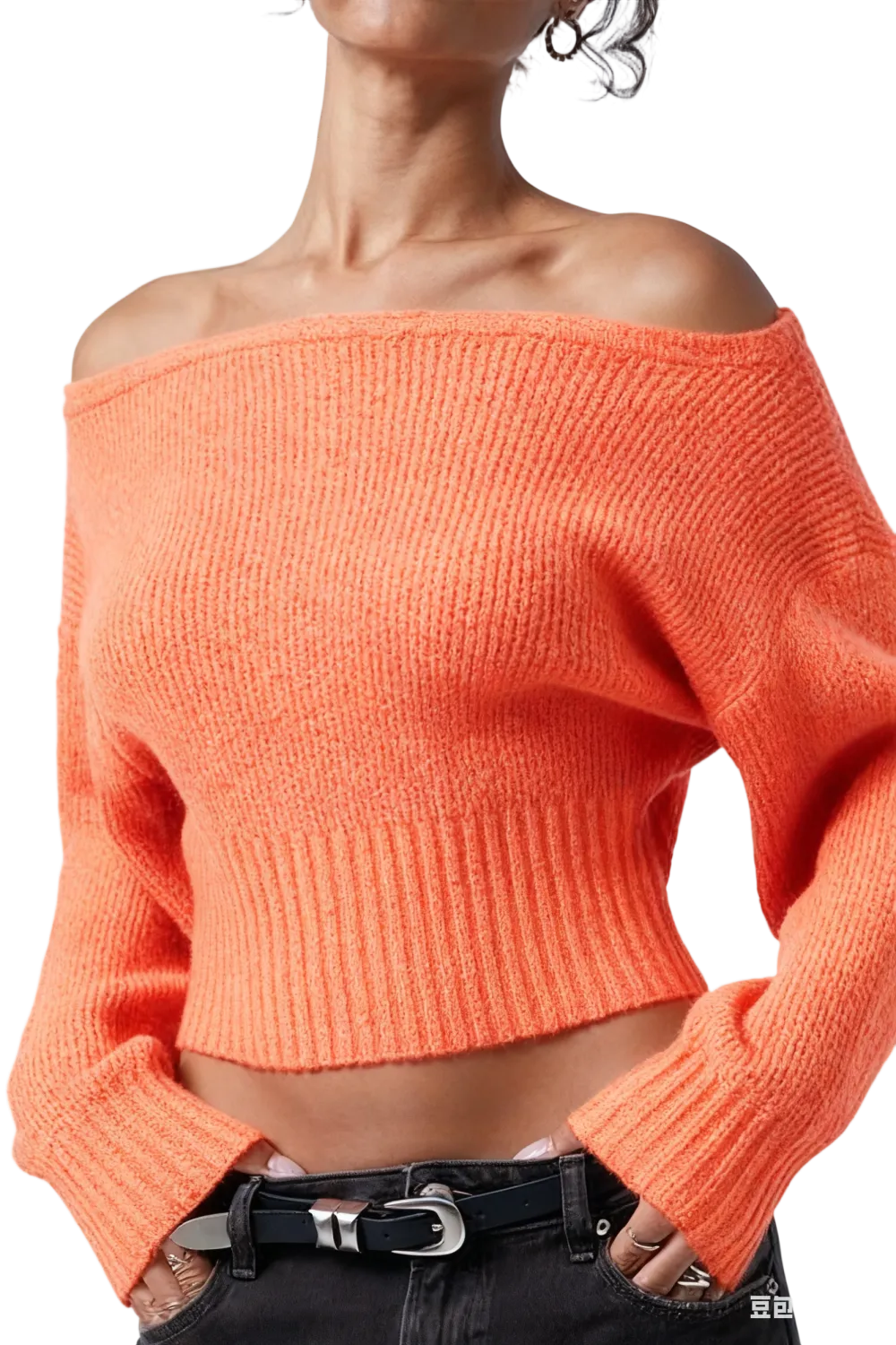 Women's Ribbed Off-The-Shoulder Sweater