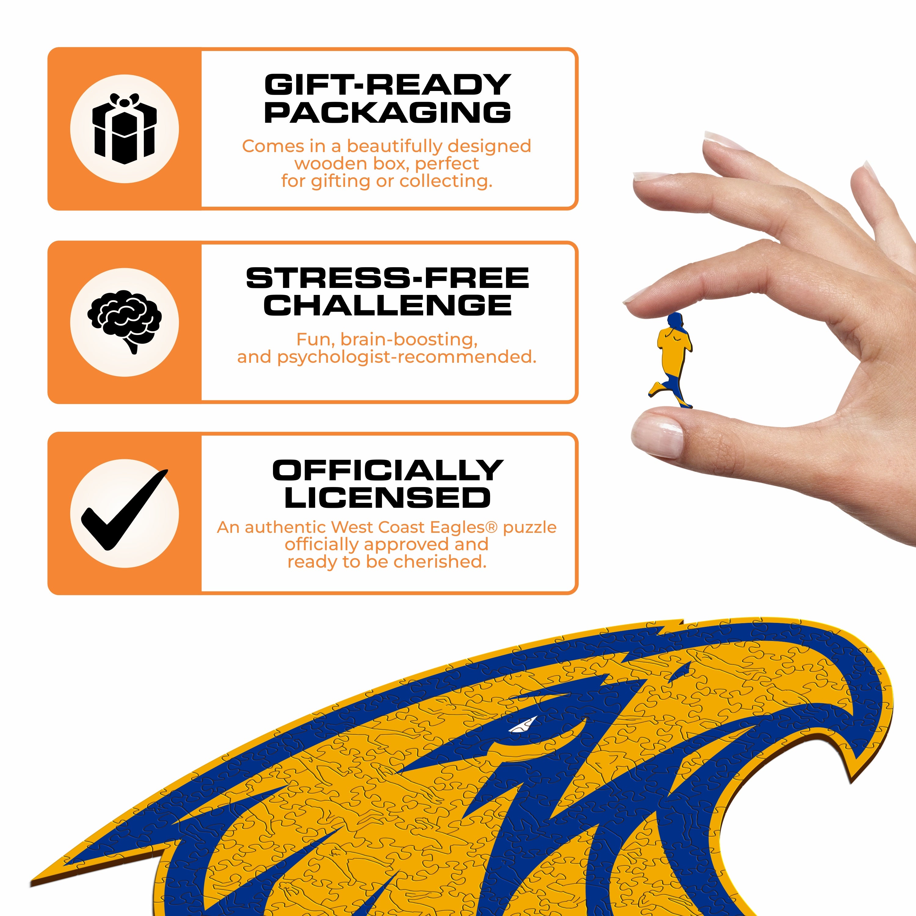 West Coast Eagles FC Logo - Wooden Puzzle