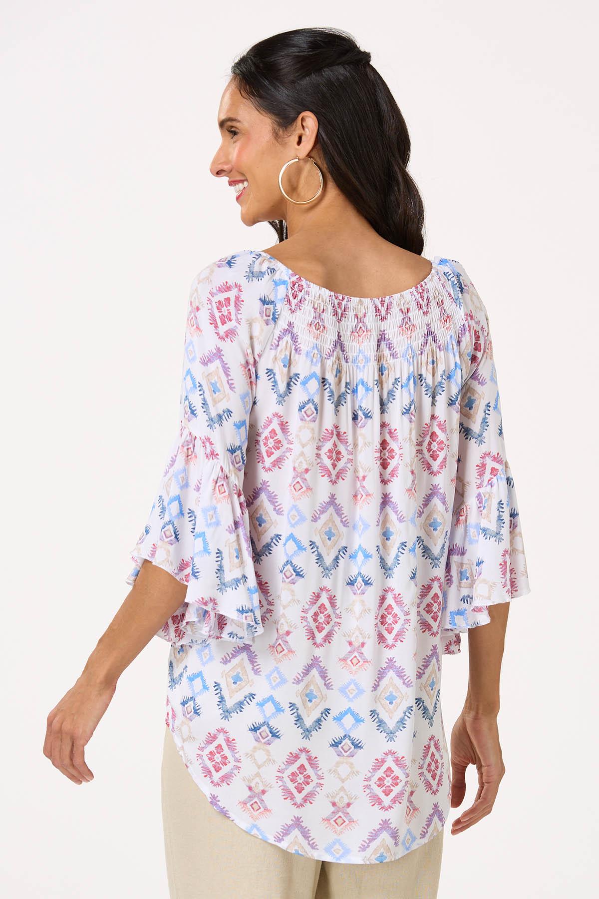 Smocked Aztec Poet Top