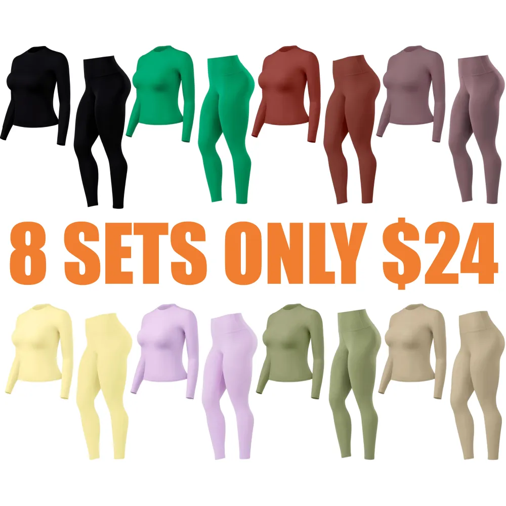 Women's High-Waisted 25‘’ Inseam Sporty Leggings Set