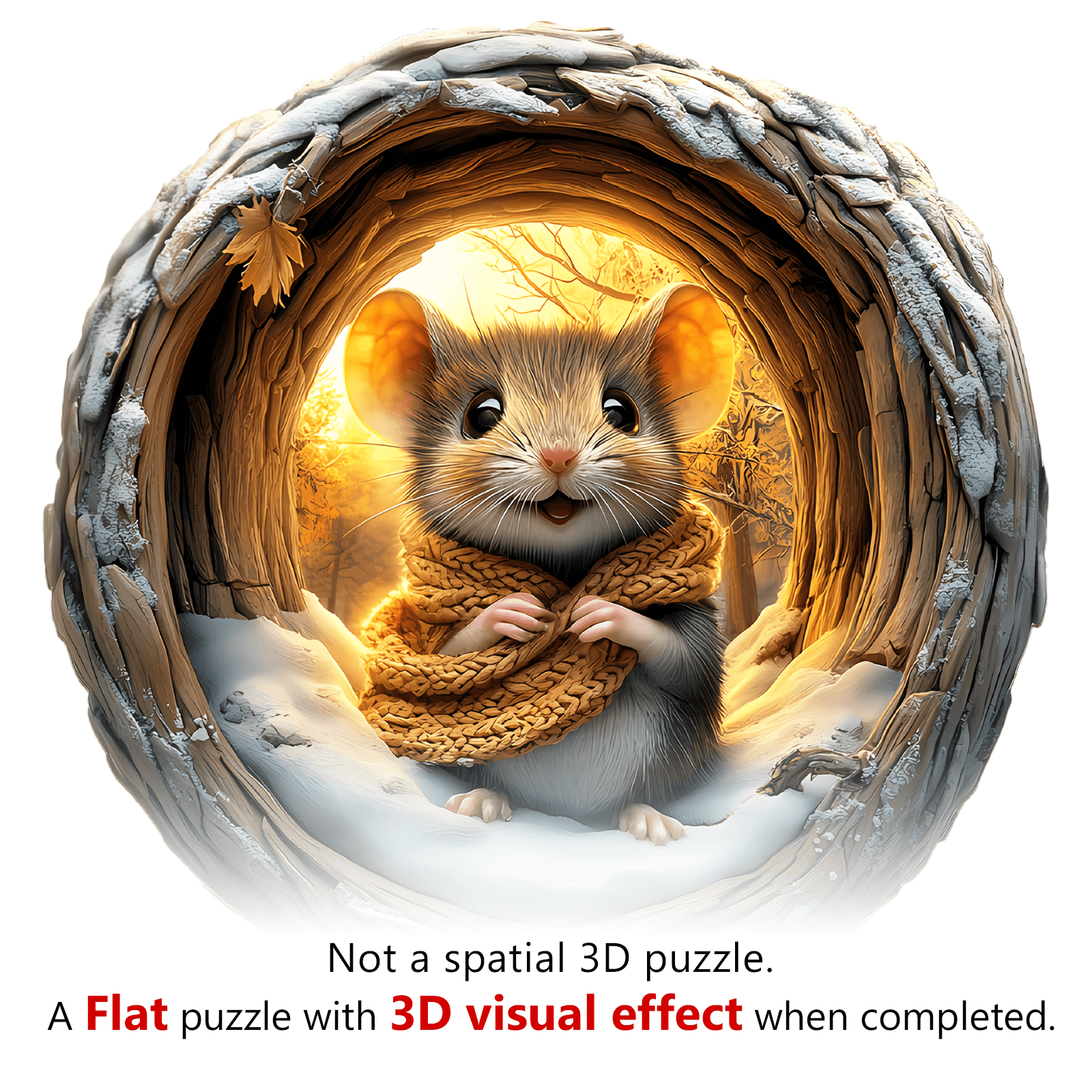 3D Cave Mouse Wooden Jigsaw Puzzle
