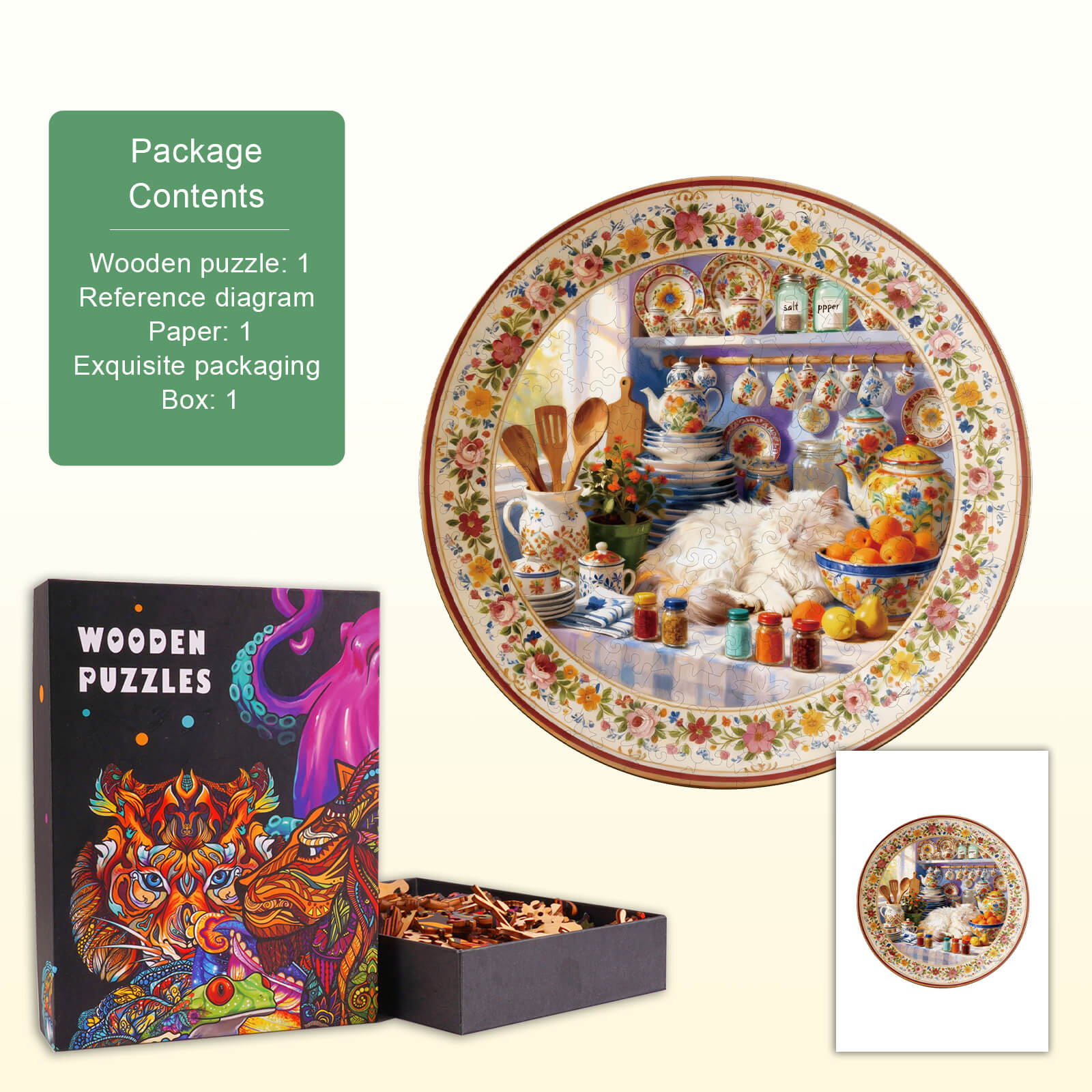 Sunlit Kitchen Wooden Jigsaw Puzzle