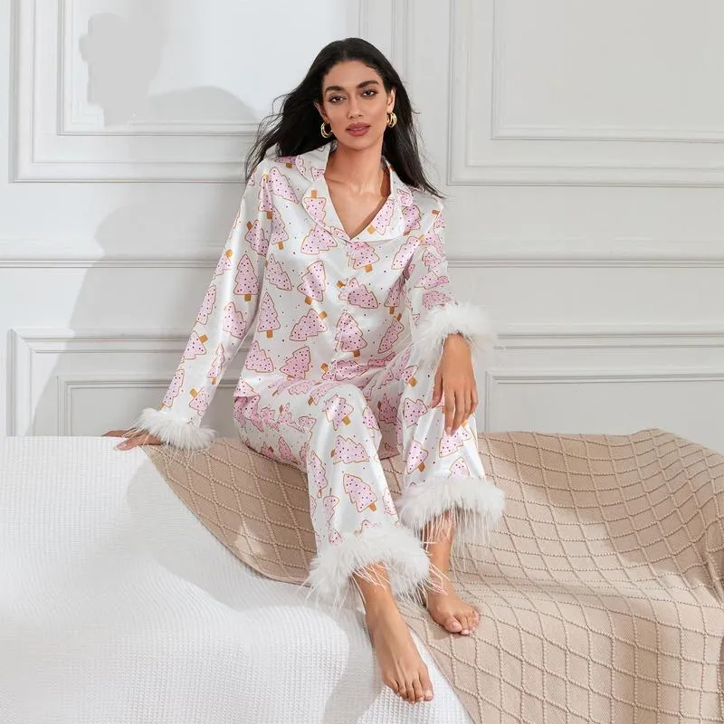 Women Christmas Pajamas Lounge Set