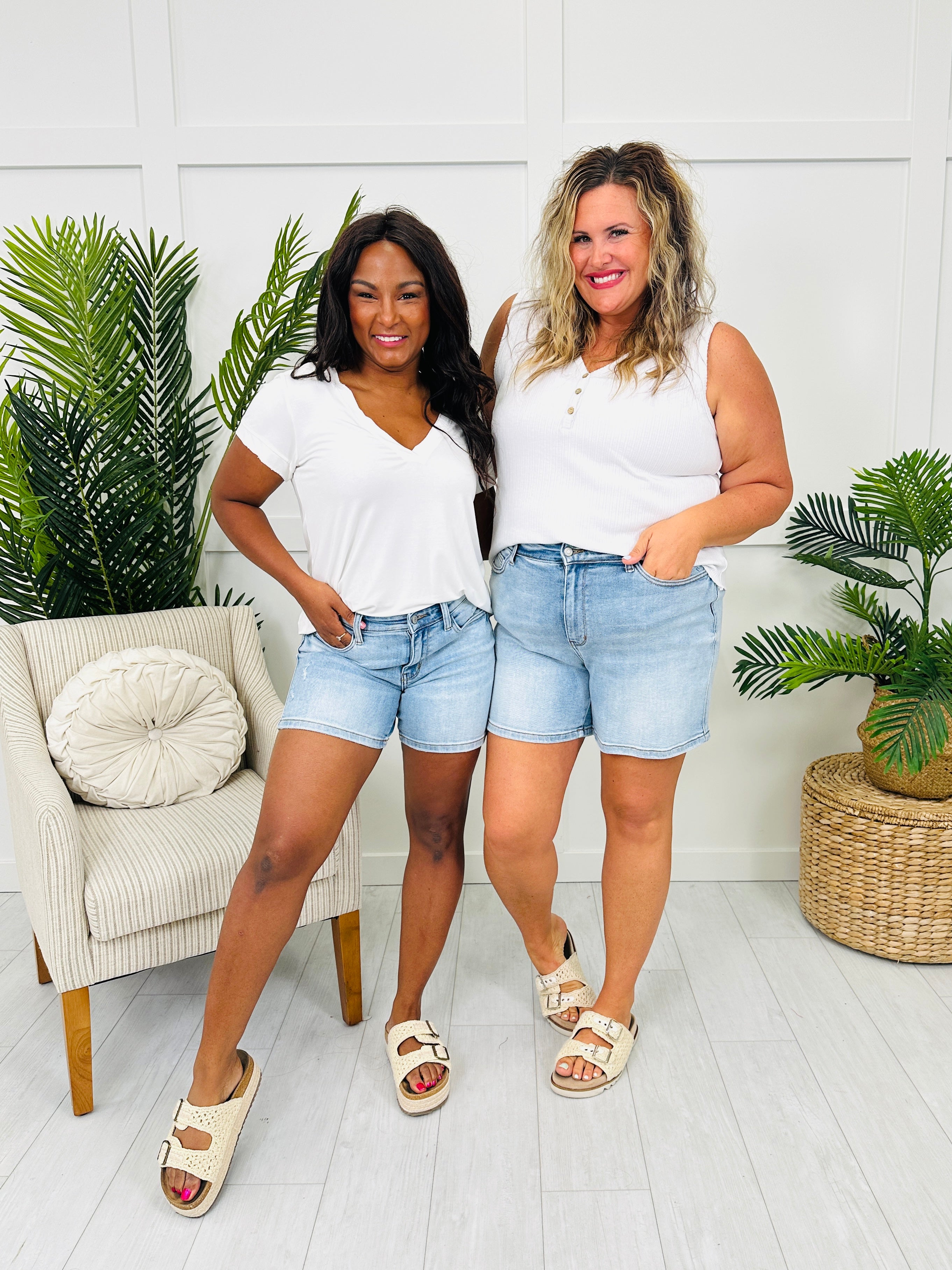 Judy Blue Retro Refresh Dad Shorts