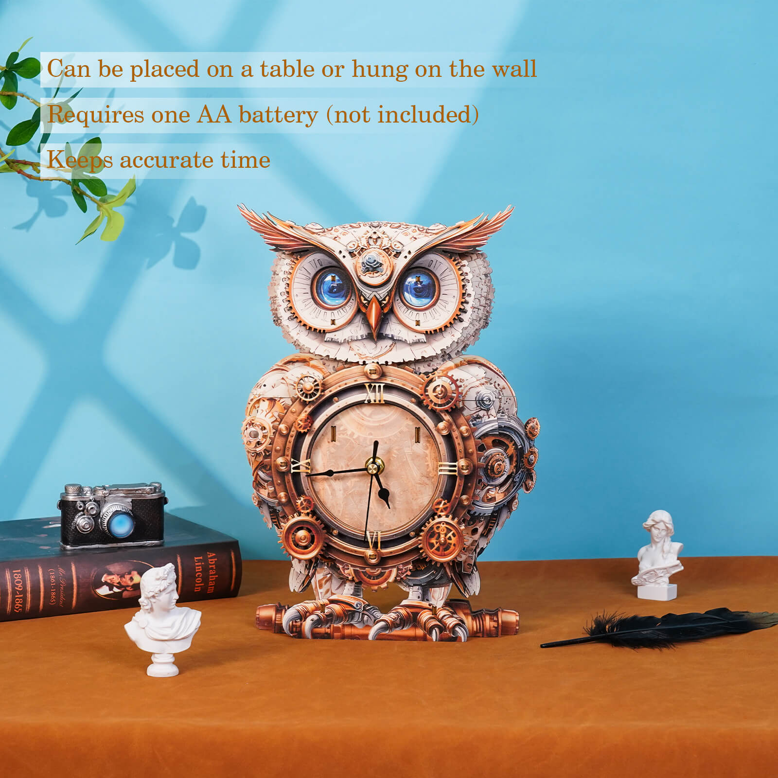 Mechanical Owl – DIY Wooden Clock , 3D Puzzle Craft Kit