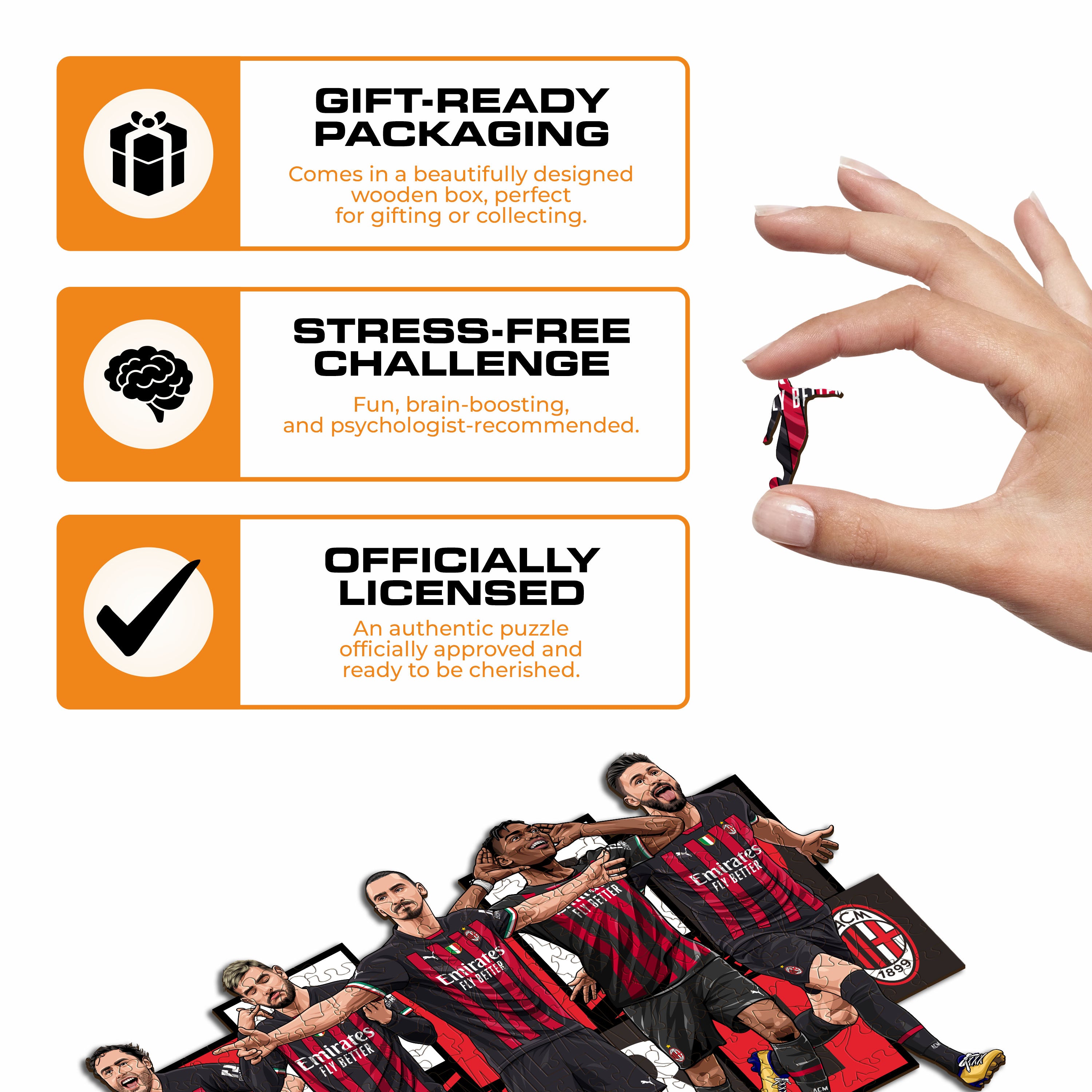 AC Milan® 5 Players - Wooden Puzzle