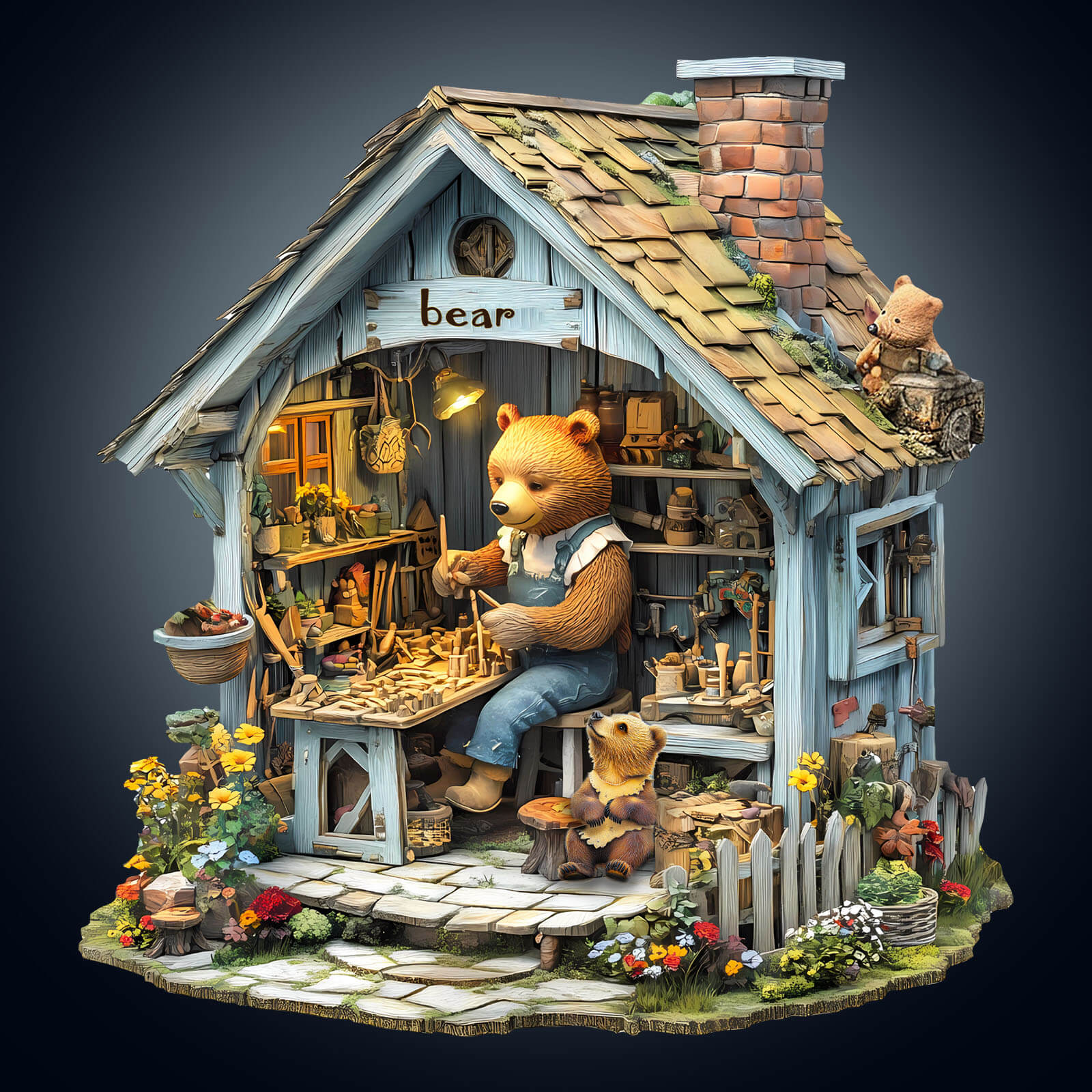 Bear Repair House Wooden Jigsaw Puzzle