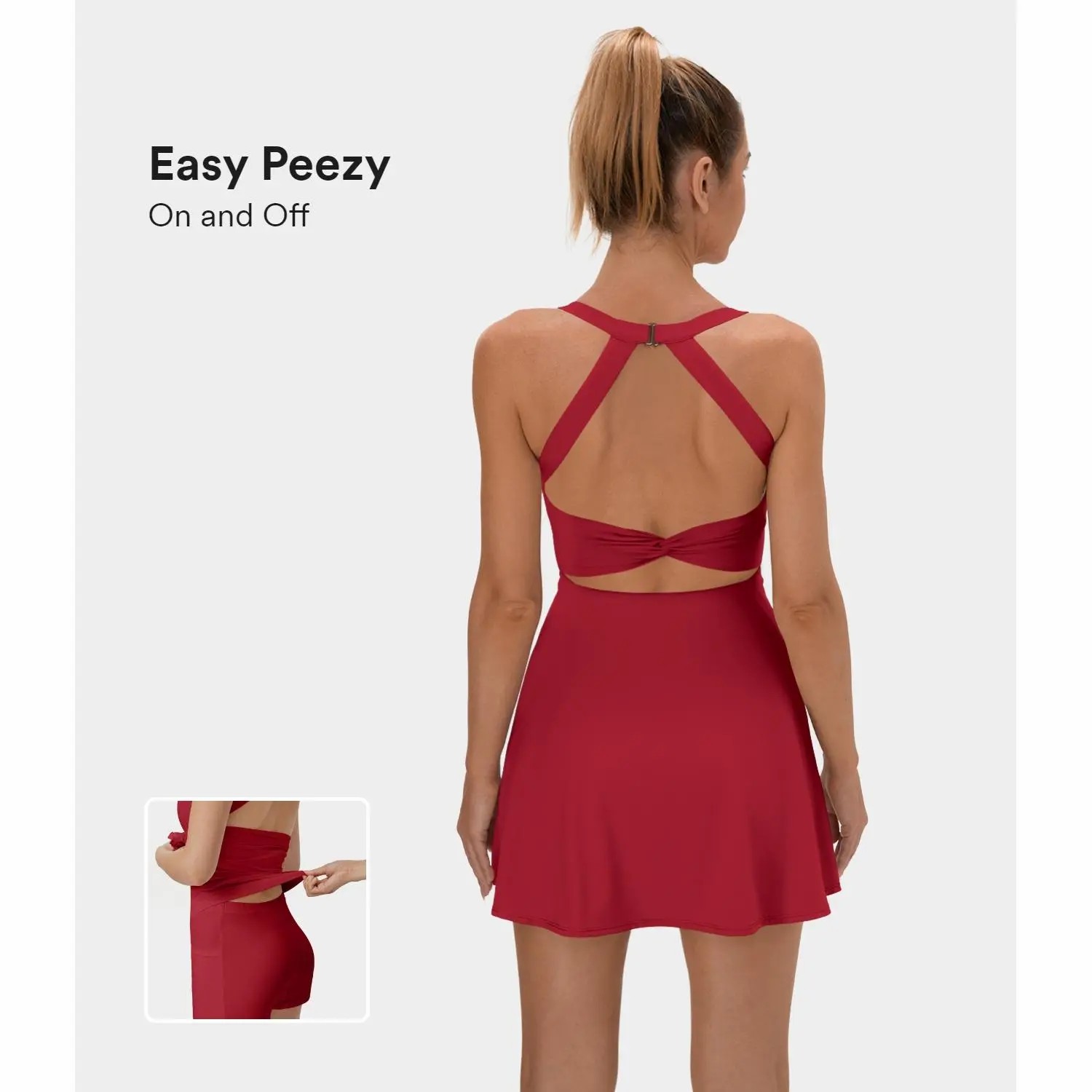 Backless Sleeveless Criss Cross Active Spring Dresses for Women