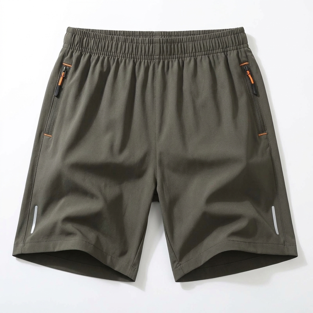 Men's Ice Silk Quick-Dry Zipper Pocket Shorts – Lightweight Reflective Athletic Summer Shorts