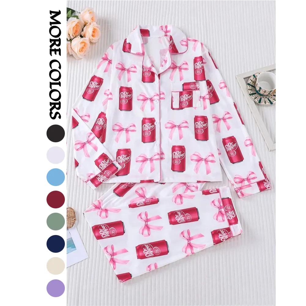 Women's Fall Winter Long Sleeve Sleepwear Set