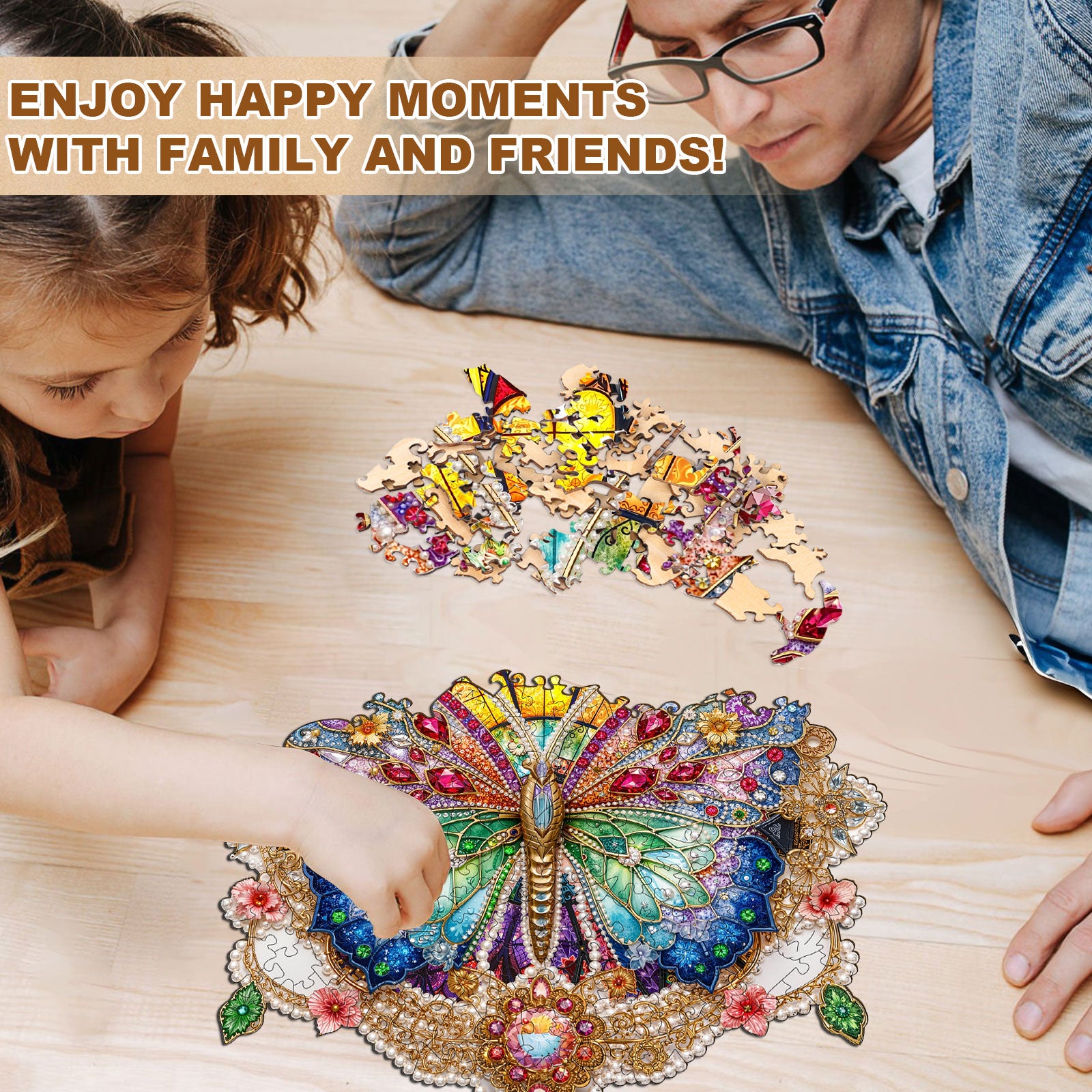 Gem Butterfly Wooden Jigsaw Puzzle