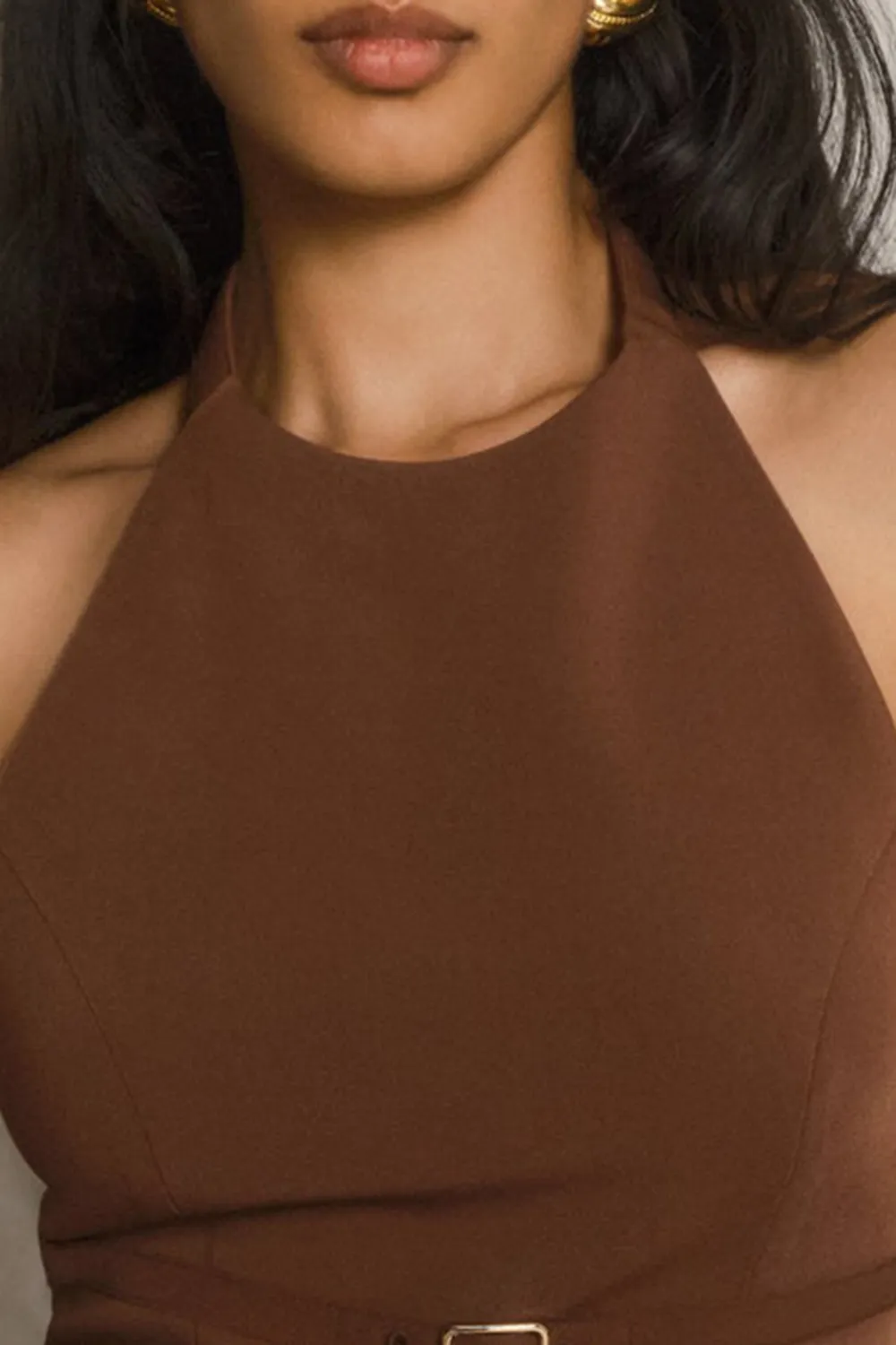 Suiting Halter Top With Buckle