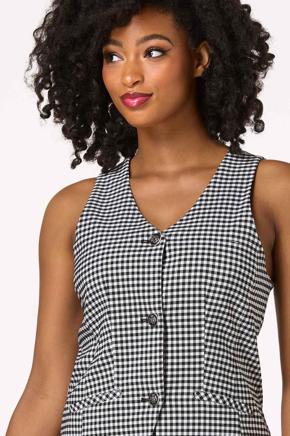 Gingham Bengaline Vest