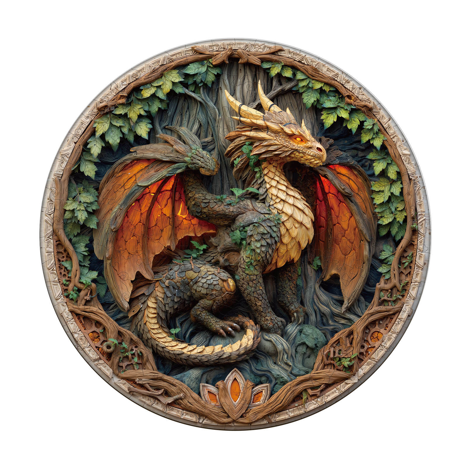 Elements Wood Dragon Wooden Jigsaw Puzzle