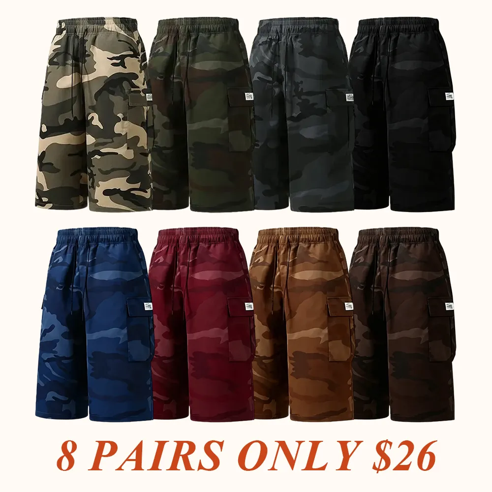 Men's Camo Cargo Shorts – Multi-Pocket Design