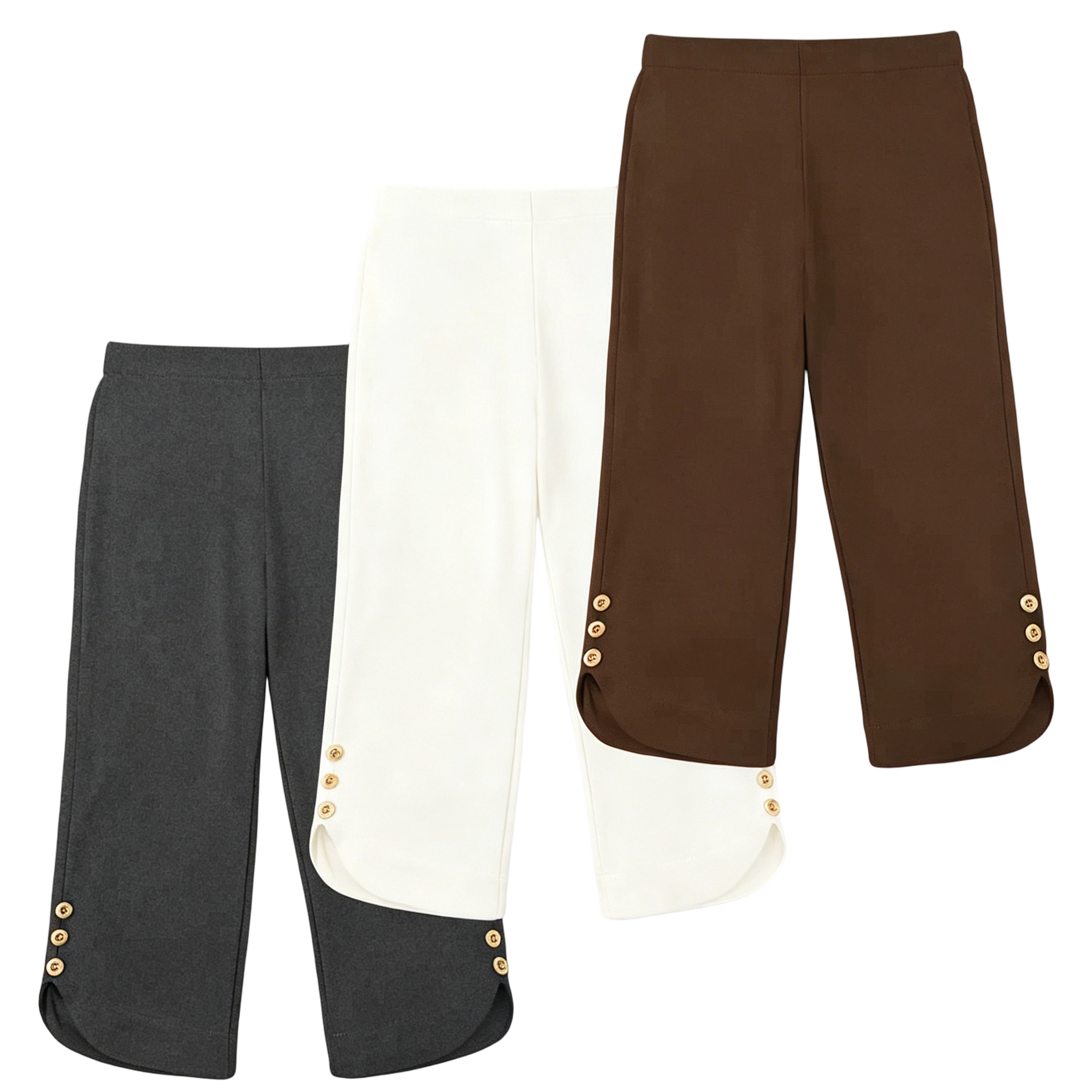 Women's High-Waisted Slimming Yoga Pants 9-Pack Butt-Lifting 4-Way Stretch Silky Soft 7/8 Length Button Detail for Workouts