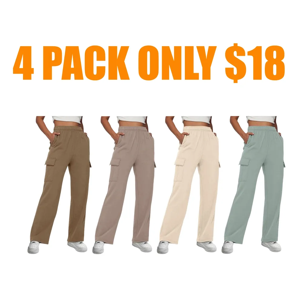 Womens High Waist Cargo Sweatpants Baggy